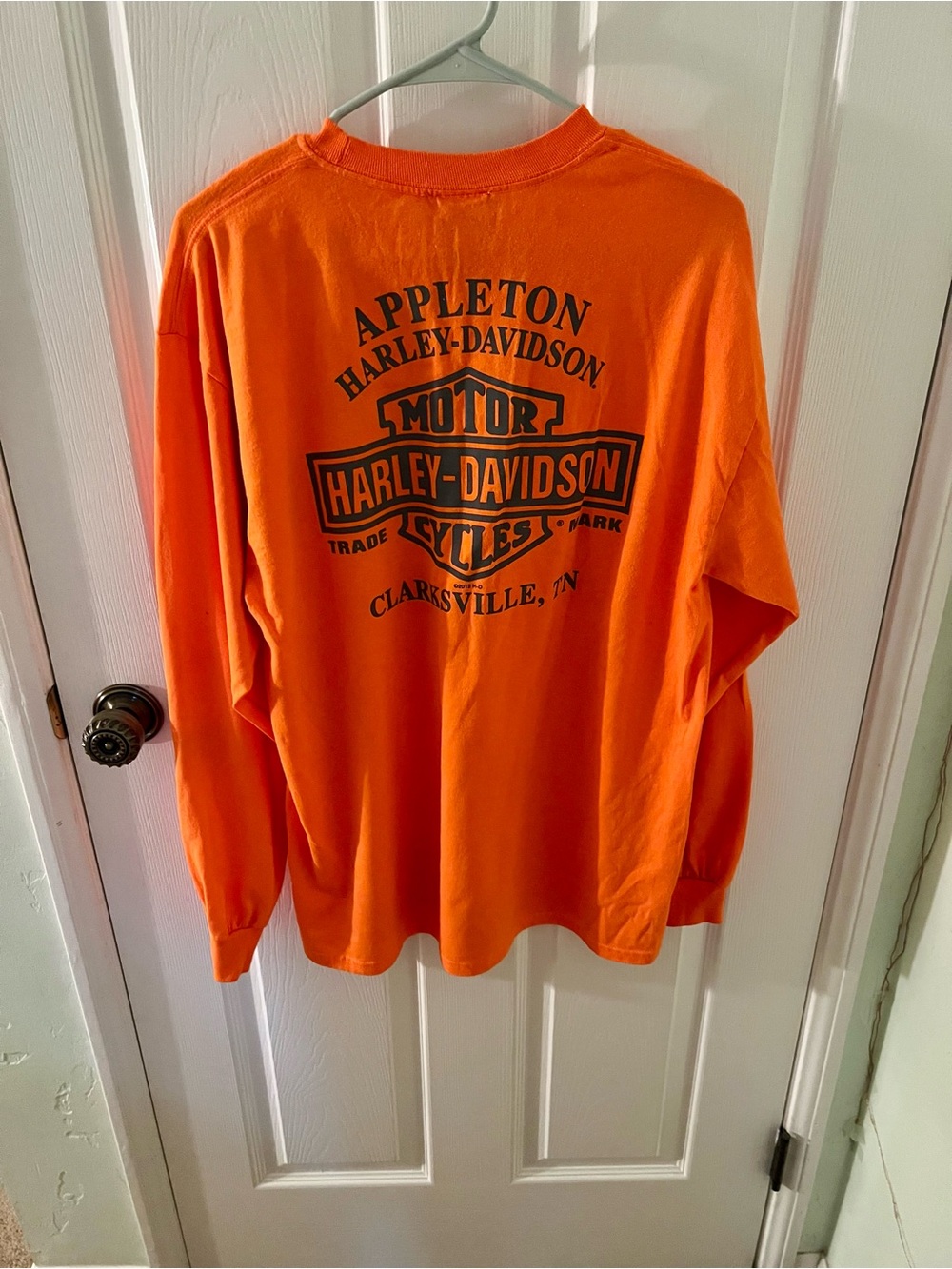 Harley-Davidson Men's Orange Long Sleeve Logo Shirt Size Large - Picture 7 of 11